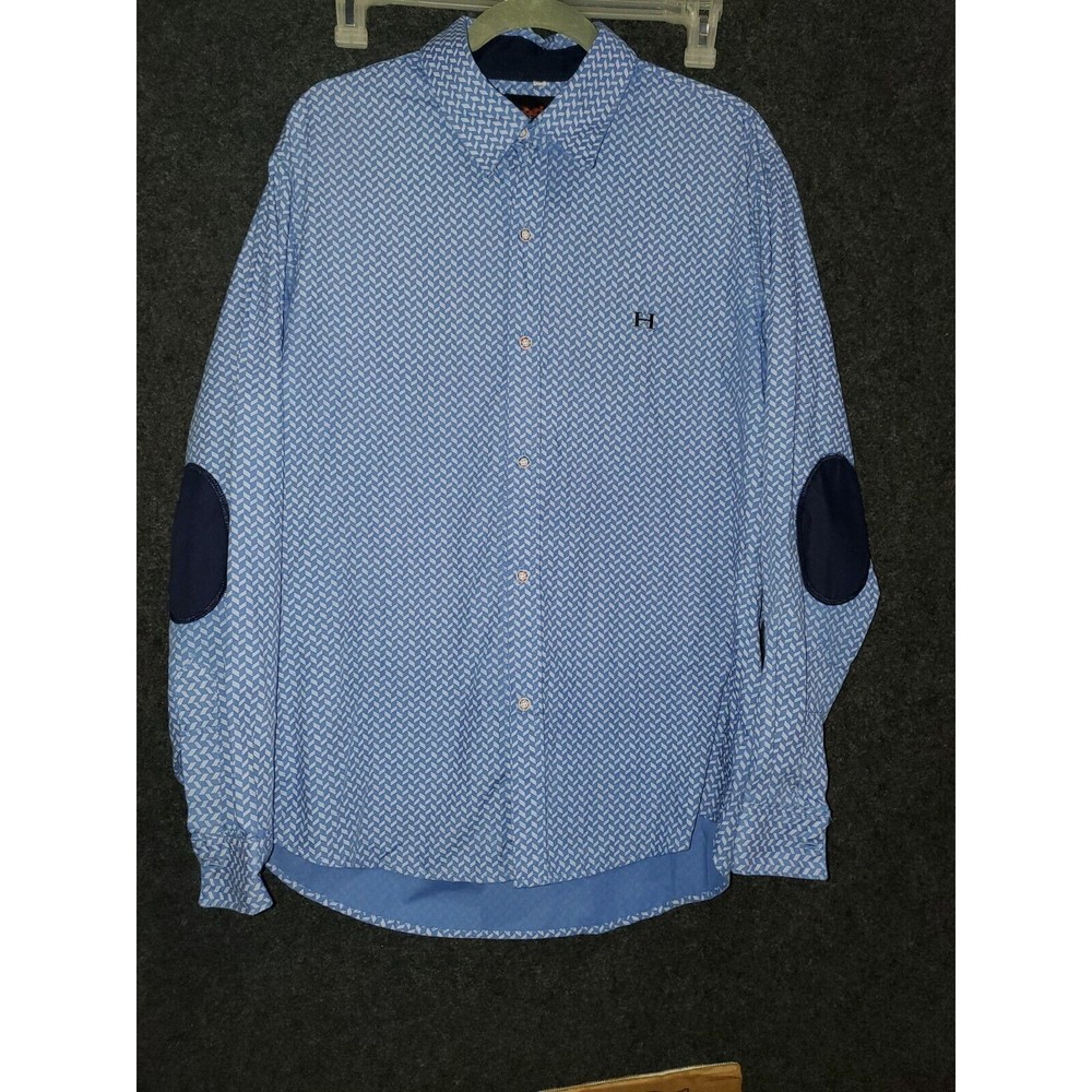 Hermès Paris Mens Button Down Cotton Shirt With Elbow Pad Size Euro 42 - Picture 1 of 4